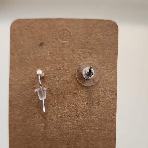 Silver 'Fun' Heart Script Dangle Earring - Silver - Picture 2 of 4